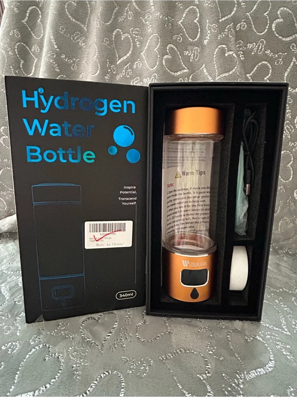 NWT USAKHAN 11oz, Copper, Hydrogen Water Bottle Portable Hydrogen Generator
